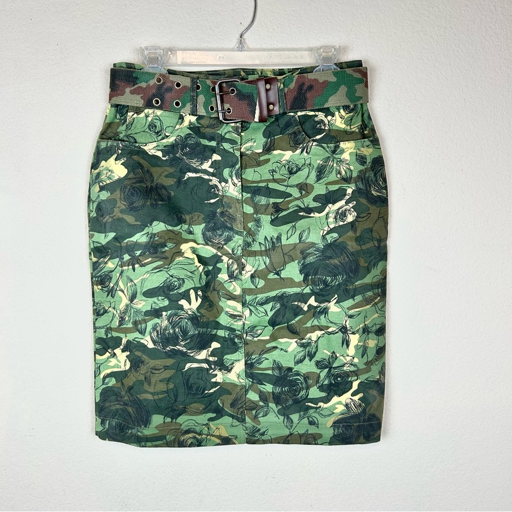 Mesmerize Camo & Floral Jean Pencil Skirt - Picture 1 of 7